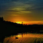 Bass Lake Sunrise Duck Poster