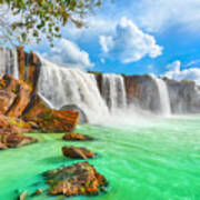Beautiful Dry Nur Waterfall In Vietnam Poster