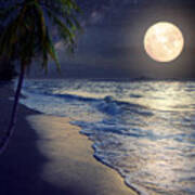 Beautiful Fantasy Tropical Beach Poster