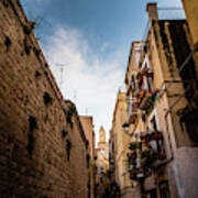 Beautiful Streets Of Bari, Italian Medieval City. Poster