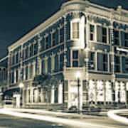 Bentonville Skyline At Central And Main Panorama - Sepia Poster
