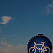 Bicycle Sign With Sky Poster