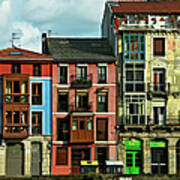 Bilbao-color-casas Olabeaga Poster