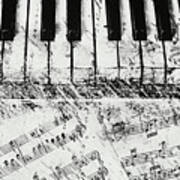 Black And White Piano Keys Poster