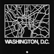 Black Map Of Washington, D.c. Poster