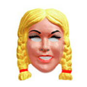 Blonde Woman With Braids Mask Poster