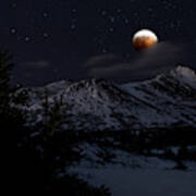 Blood Moon Over Chugach Mountains Poster