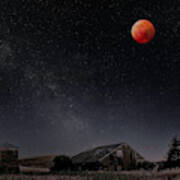 Blood Moon Over The Central Valley Poster