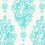 Blue Cupid Pattern Poster