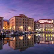 Blue Hour In Piran Poster
