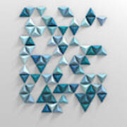 Blue Triangles Poster