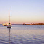 Boats At Sunset, Longboat Key, Gulf Poster