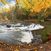 Bond Falls In Autumn Panorama #2, Bruce Crossing, Michigan '12-color Poster