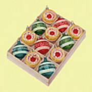 Box Of Christmas Ornaments Poster