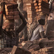 Brick Factory (2): Workers Stacking Bricks Poster