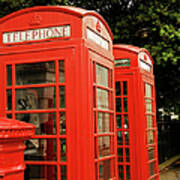 British Red Telephone Boxes And Post Box Poster