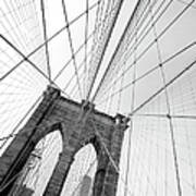 Brooklyn Bridge Detail In New York City Poster