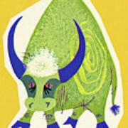 Bull With Horns Poster