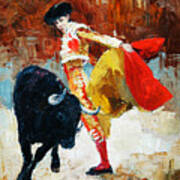 Bullfighting In Spain Oil Painting Poster