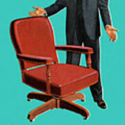 Businessman And Office Chair Poster
