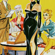Businessman And Three Sexy Women Poster