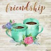 Cafe Friends I - Floral Poster