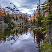 Canadian Rockies Fall Colors Reflection Poster