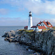 Cape Elizabeth Maine Portland Head Lighthouse Seascape Poster