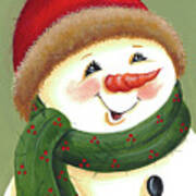 Carrot Nose Snowman Poster