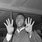 Cassius Clay Holding Up Eight Fingers Poster