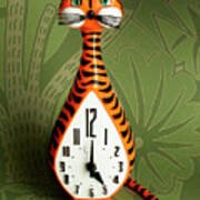 Cat Clock Poster