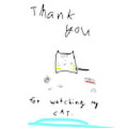 Cat Thank You Poster