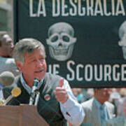 Cesar Chavez Speaking At Protest Poster