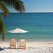 Chair On Florida Keys Beach Poster