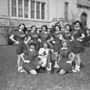Cheerleaders Posing In Uniforms Poster