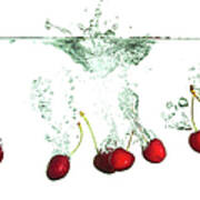 Cherries Splash Poster