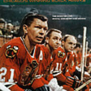 Chicago Blackhawks Stan Mikita, Kenny Wharram, And Doug Sports Illustrated Cover Poster