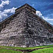 Chichen Itza Pyramid With A Blue Sky Poster