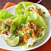 Chicken Lettuce Cups With Vegetables Poster