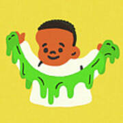 Child Playing With Slime Poster