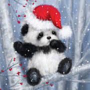 Christmas Panda Poster