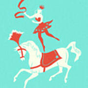 Circus Lady Riding Horse Poster