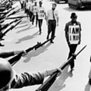 Civil Rights Marchers With I Am A Man Poster