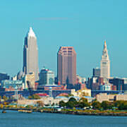 Cleveland Skyline And Lake Erie Poster