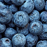 Close Up Of Bunch Of Blueberries Poster