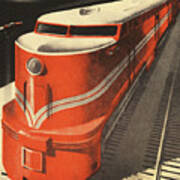 Closeup Of A Train Poster