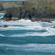 Coast At Mawgan Porth Poster