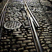 Cobblestones In Railway Track, New York Poster