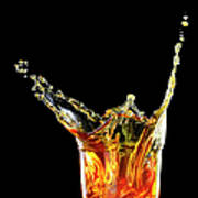 Cocktail With Big Splash In A Tumbler Poster