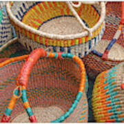 Colorful Baskets From Nurenberg Market Poster